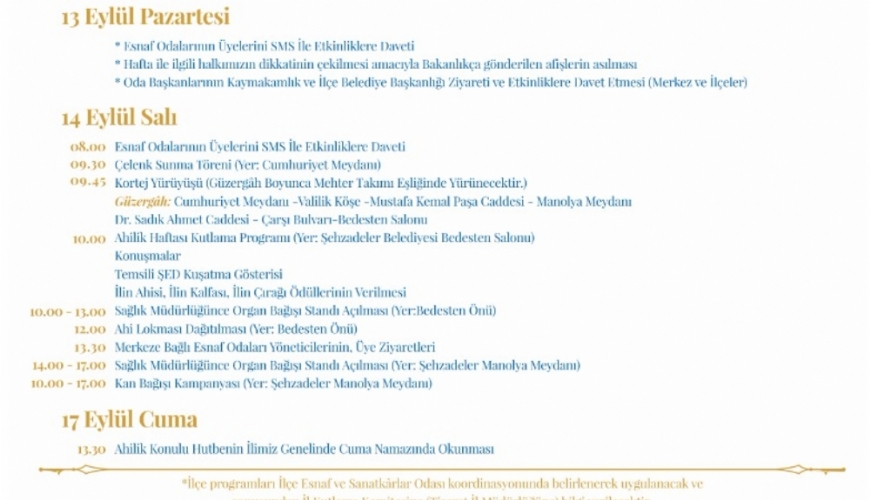 34. AHLK HAFTASI KUTLAMA PROGRAMI