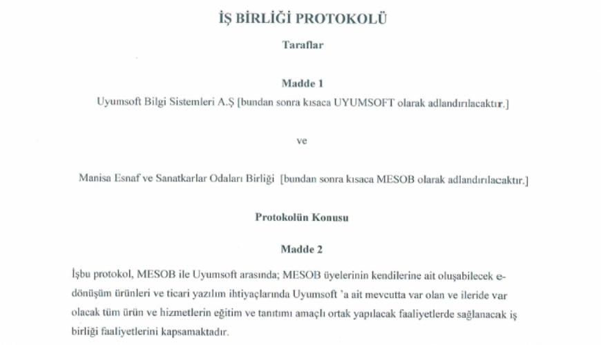 MESOB LE UYUMSOFT ARASINDA  BRL PROTOKOL