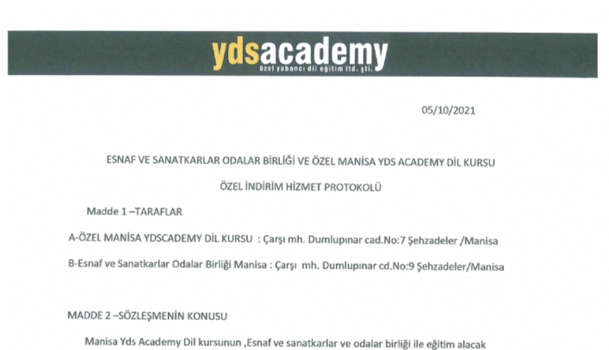 MESOB LE YDS ACADEMY DL KURSU ZEL NDRM HZMET PROTOKOL